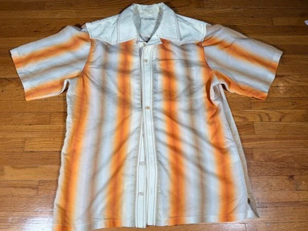 Wales Bonner Sunrise Shirt Volta Jazz SS22 Large Orange Cotton Silk Designer